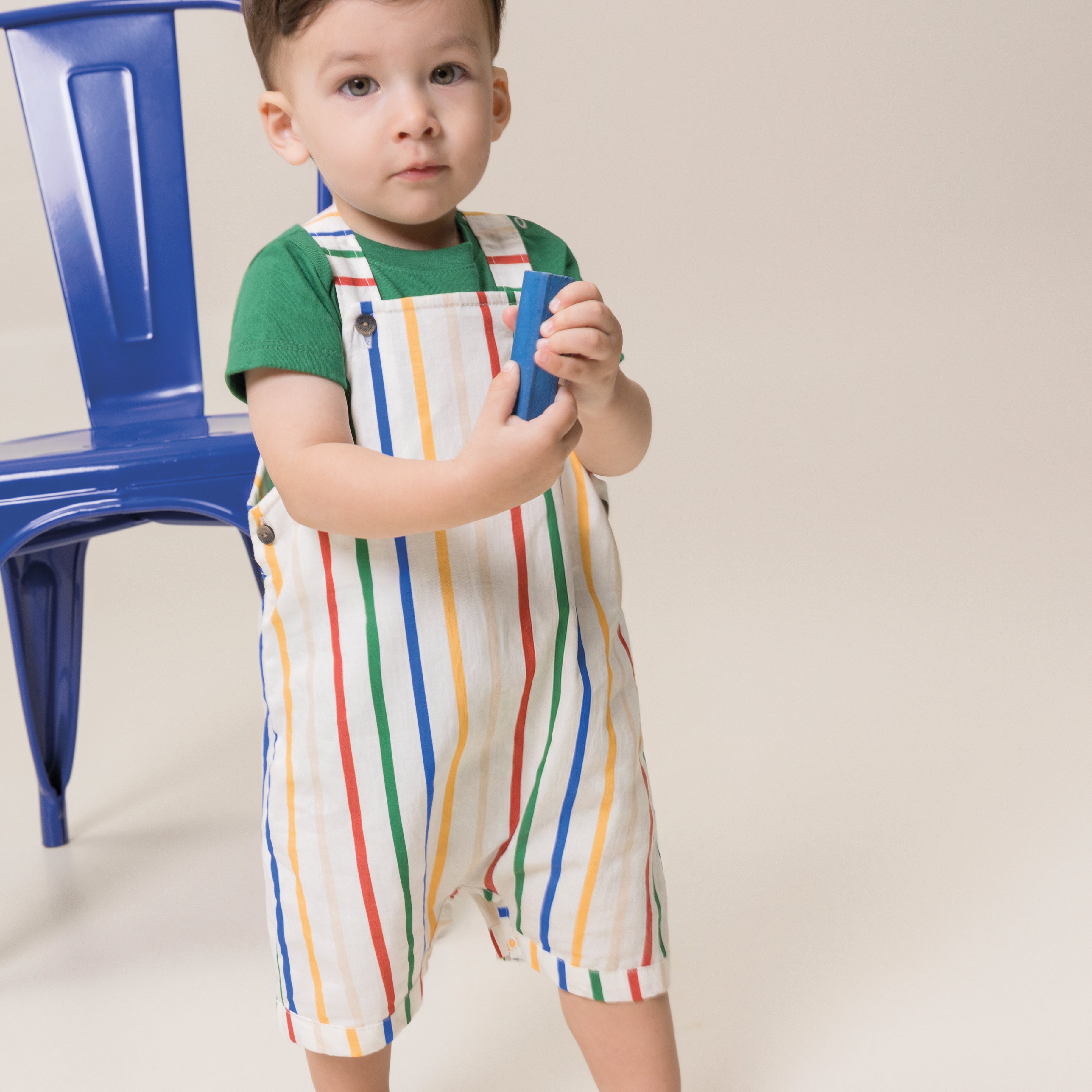 Jardinera Rayas Playground de Bugbee – ropa infantil de verano – vista principal
