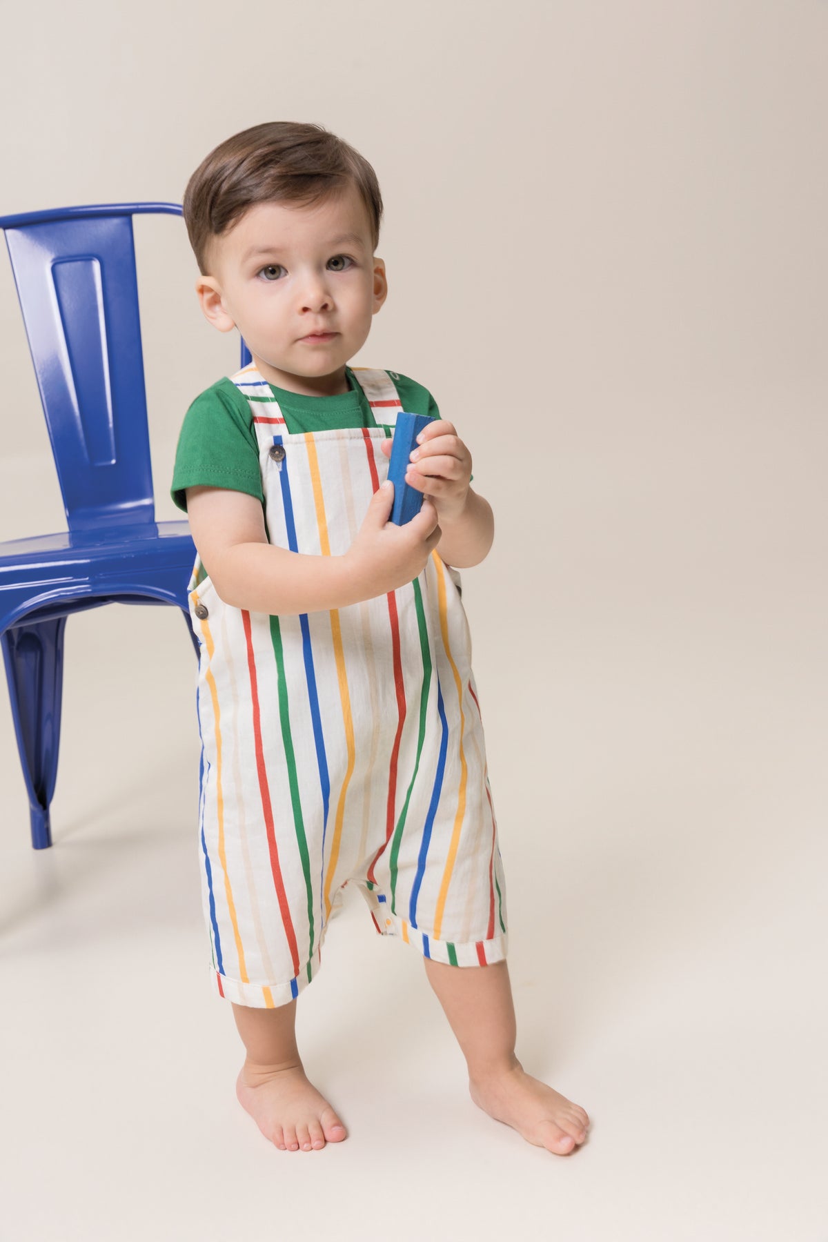 Jardinera Rayas Playground de Bugbee – ropa infantil de verano – vista principal