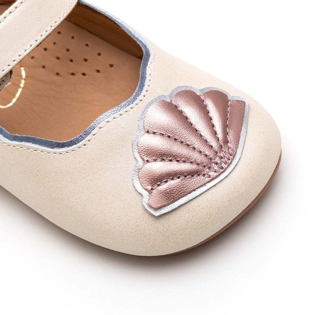 Ballerinas Seashell Toddler Tip Toey Joey, White Dream / Rose Gold / Metal Blue, imagen 4