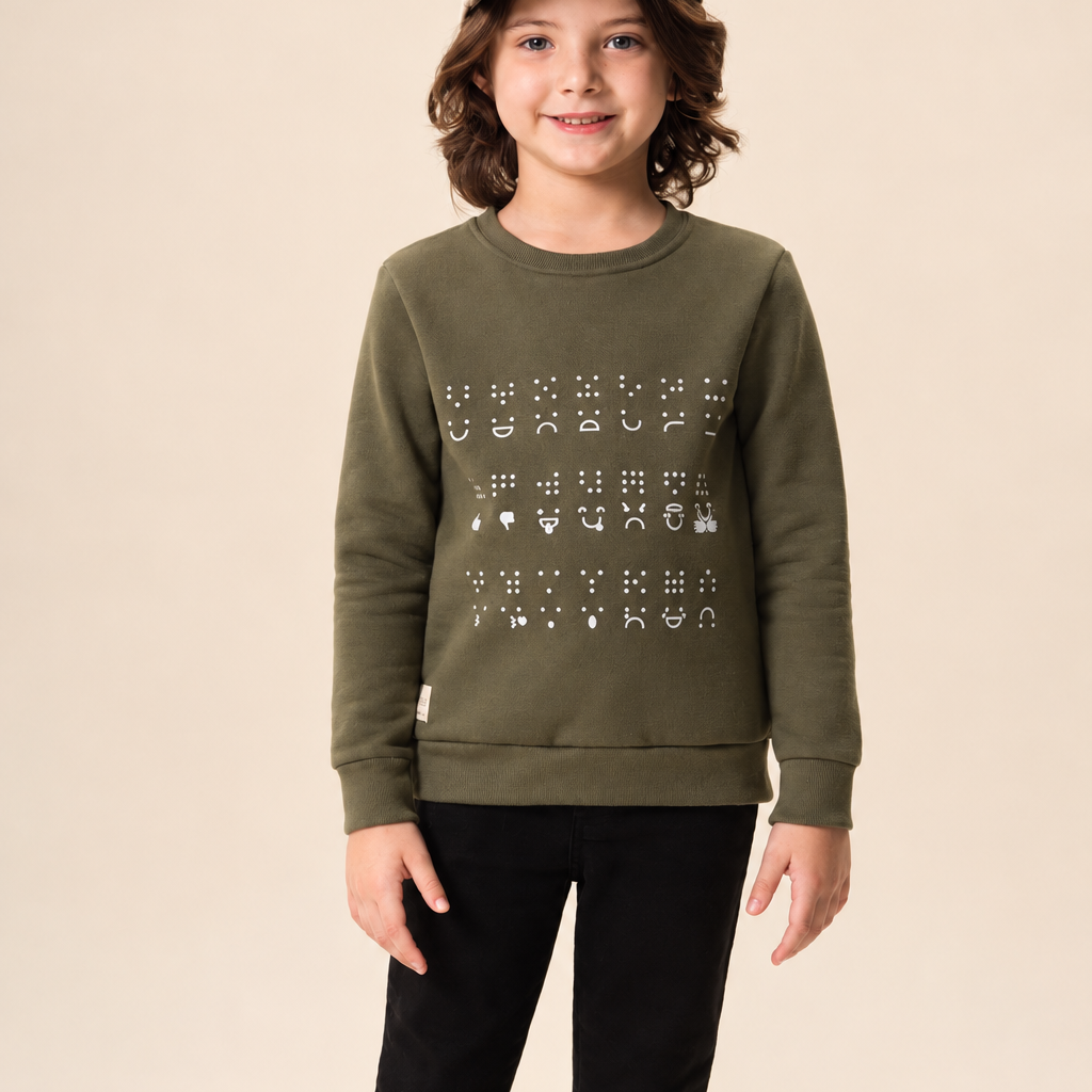 Polera Braille en Relieve de Bugbee – ropa infantil – vista principal