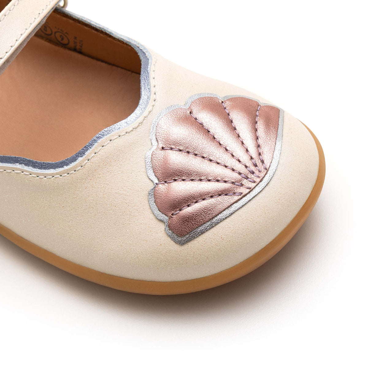 Ballerinas Seashell Kids Tip Toey Joey, White Dream / Rose Gold / Metal Blue, imagen 3