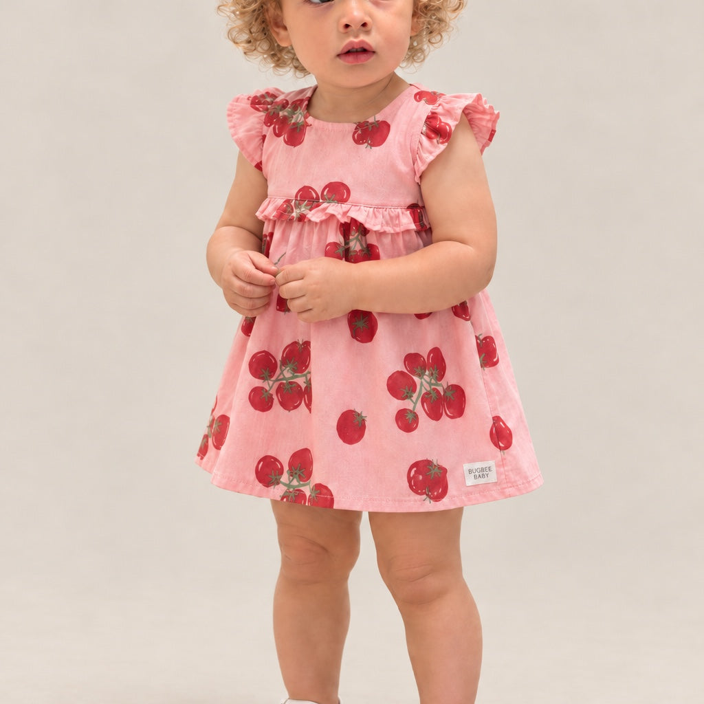 Vestido Cerezas Bugbee Baby — vista del vestido en modelo